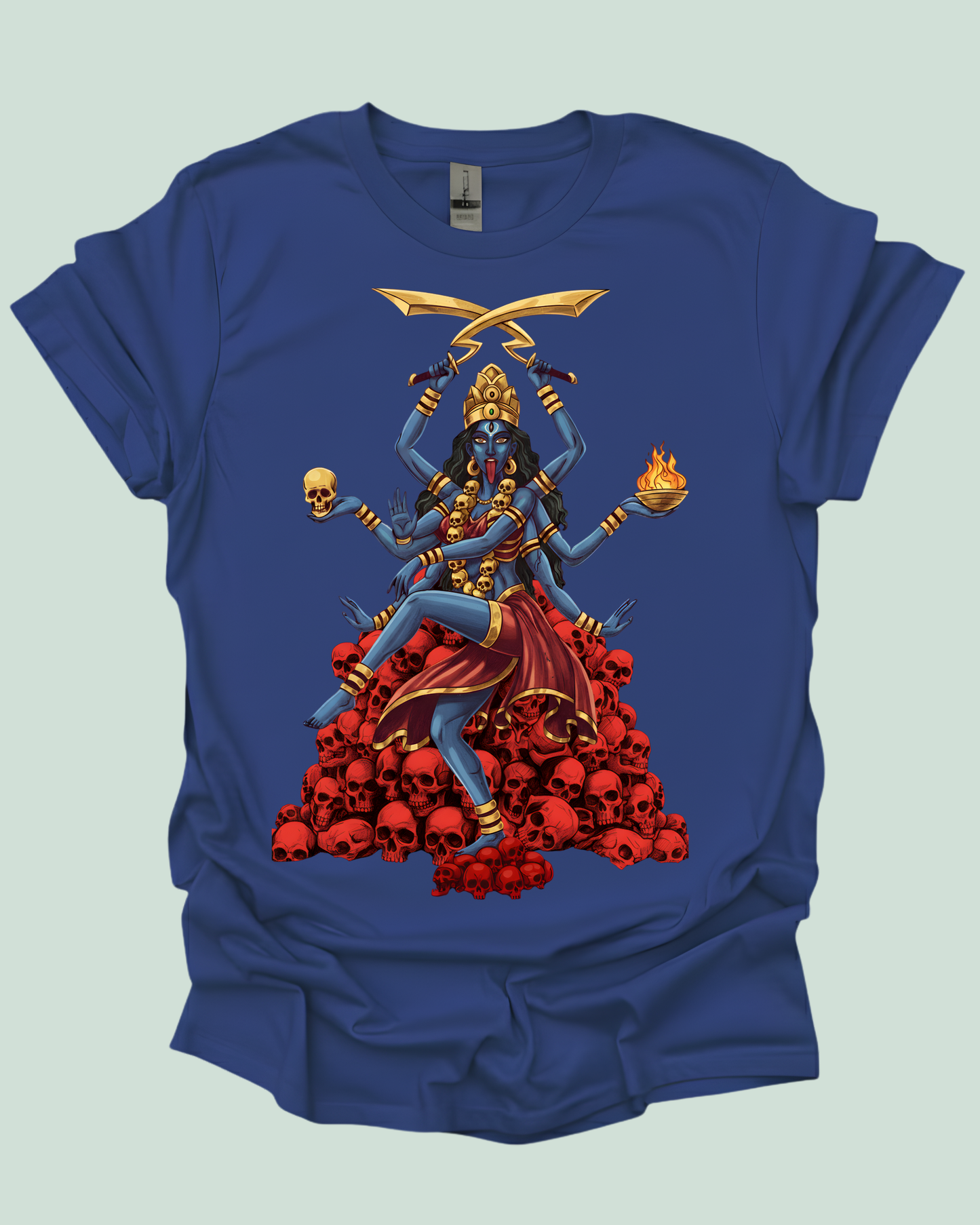 Goddess Kali Dancing on Skulls Graphic Unisex Tee