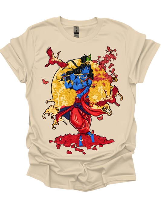 Vibrant Bansuri Krishna Mythology Unisex Tee