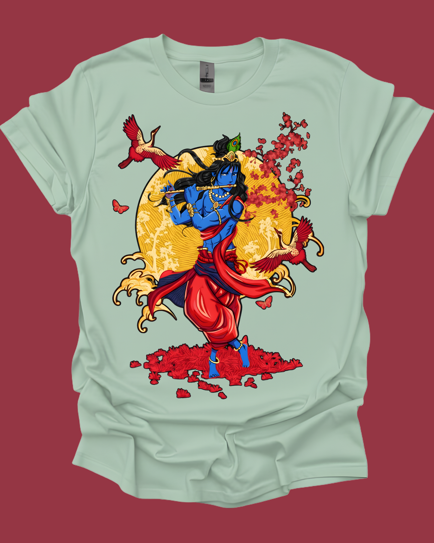 Vibrant Bansuri Krishna Mythology Unisex Tee