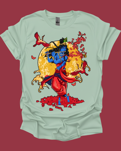 Vibrant Bansuri Krishna Mythology Unisex Tee