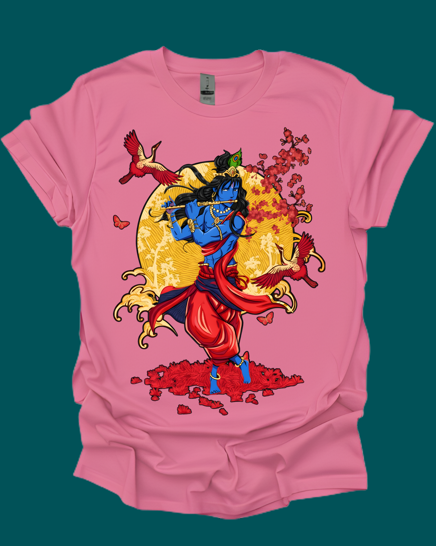 Vibrant Bansuri Krishna Mythology Unisex Tee