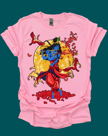 Vibrant Bansuri Krishna Mythology Unisex Tee