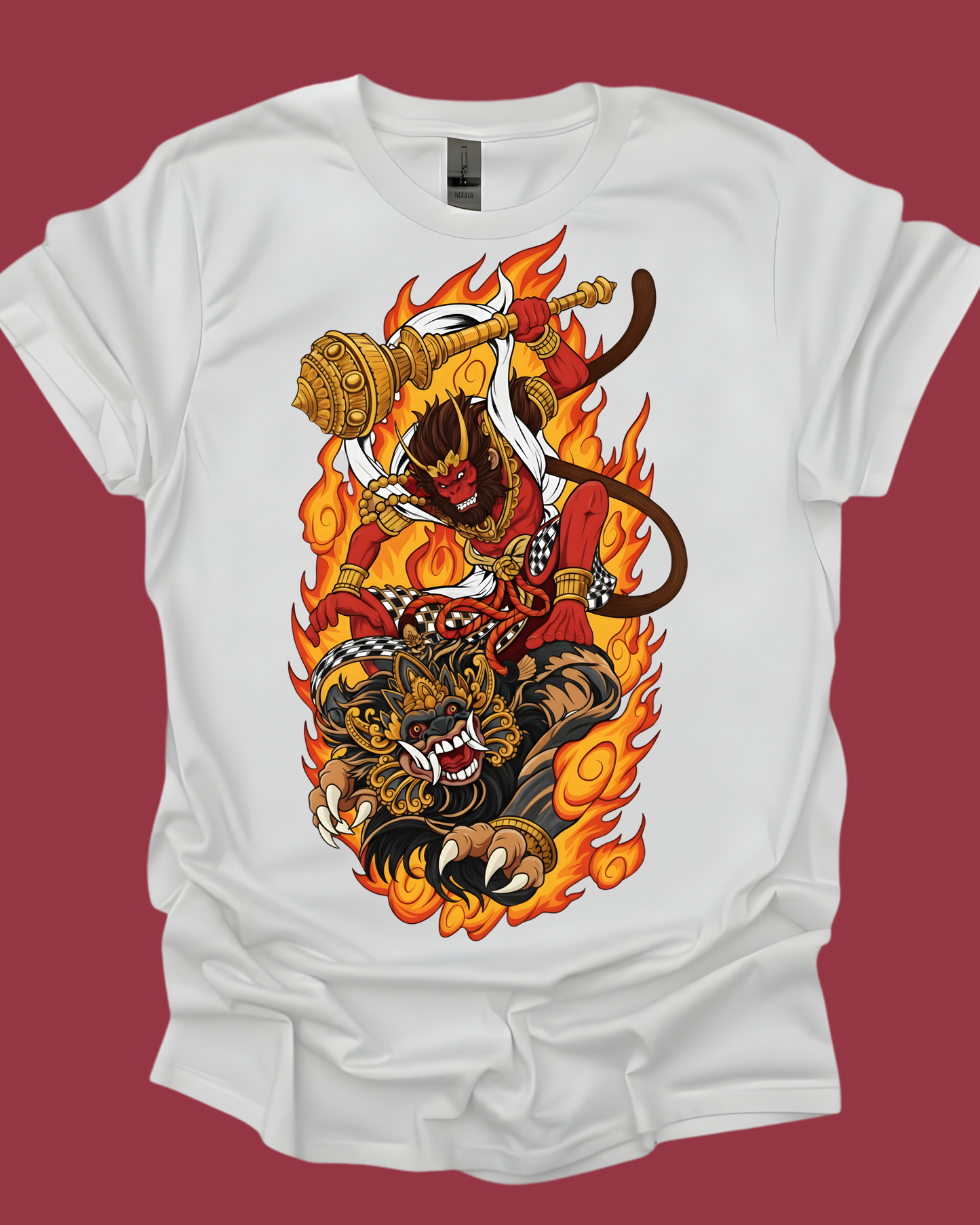 Hanuman Balinese Battle Warrior Graphic Unisex Tee