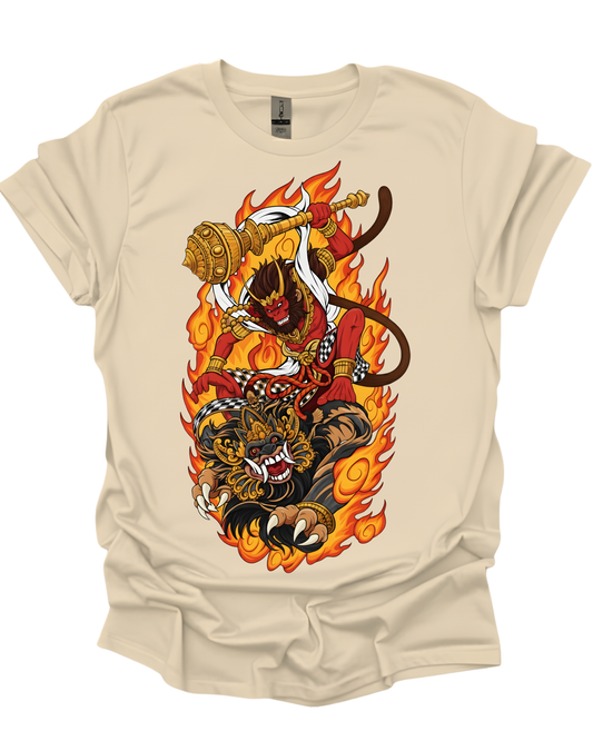 Hanuman Balinese Battle Warrior Graphic Unisex Tee