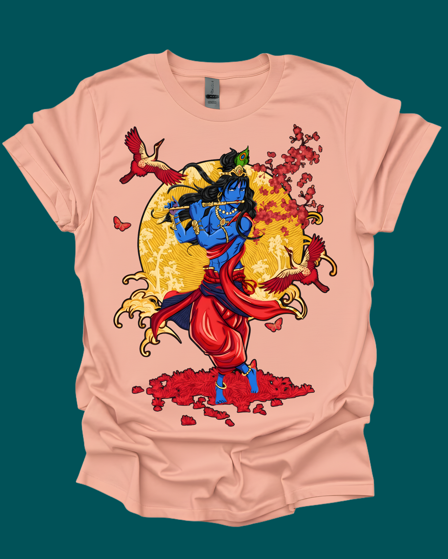 Vibrant Bansuri Krishna Mythology Unisex Tee