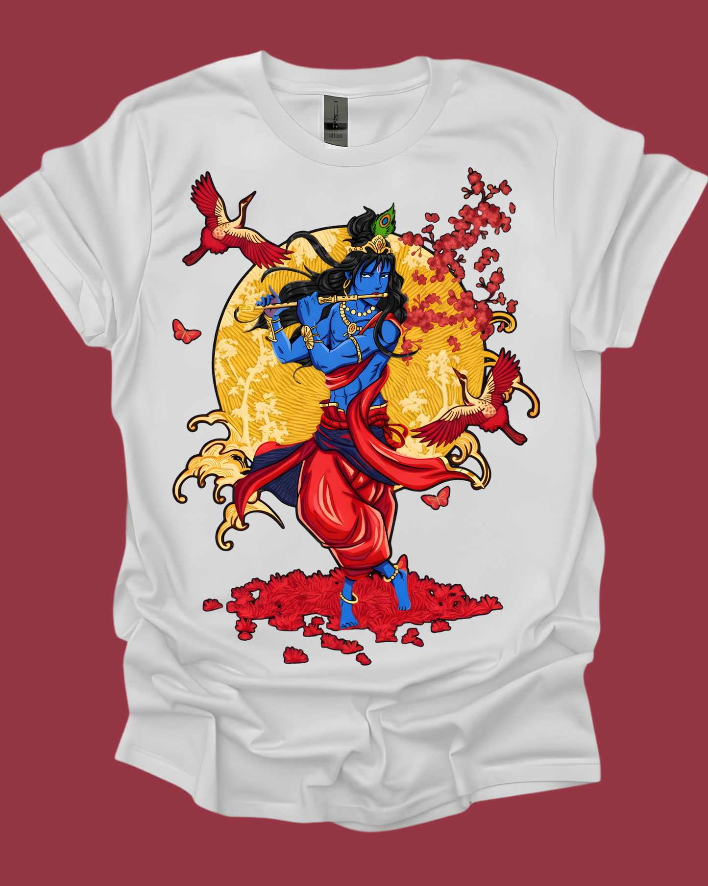 Vibrant Bansuri Krishna Mythology Unisex Tee