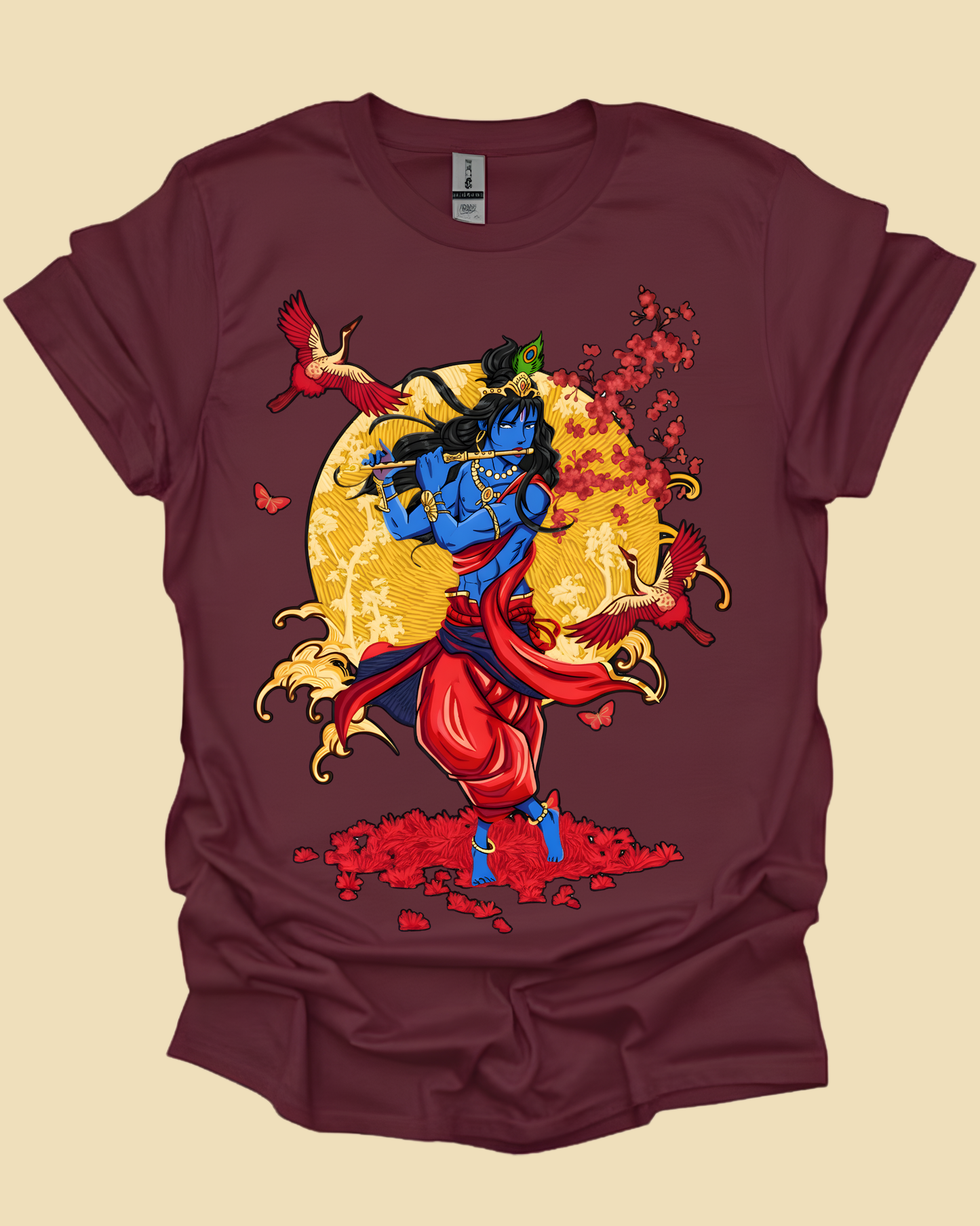 Vibrant Bansuri Krishna Mythology Unisex Tee