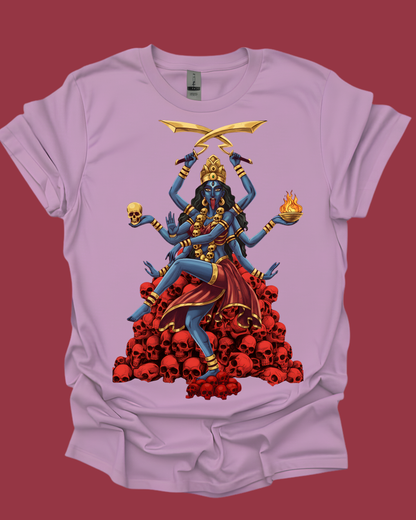 Goddess Kali Dancing on Skulls Graphic Unisex Tee