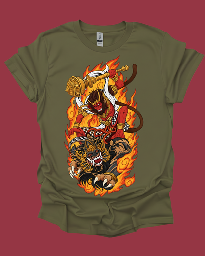 Hanuman Balinese Battle Warrior Graphic Unisex Tee