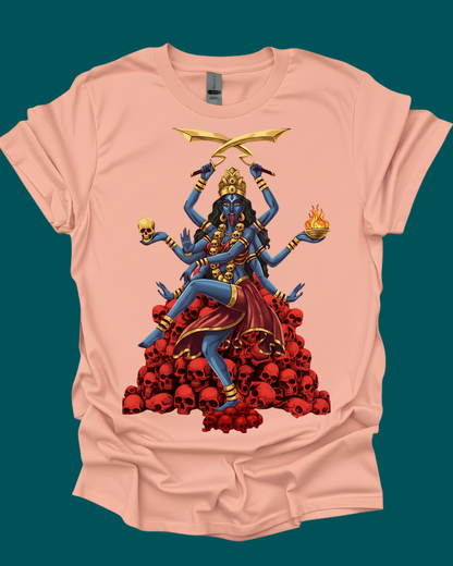 Goddess Kali Dancing on Skulls Graphic Unisex Tee